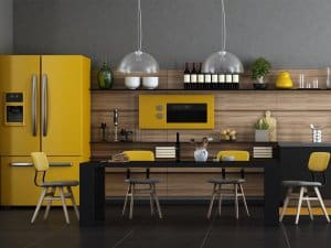 Stylish Yellow Kitchen 300x225 