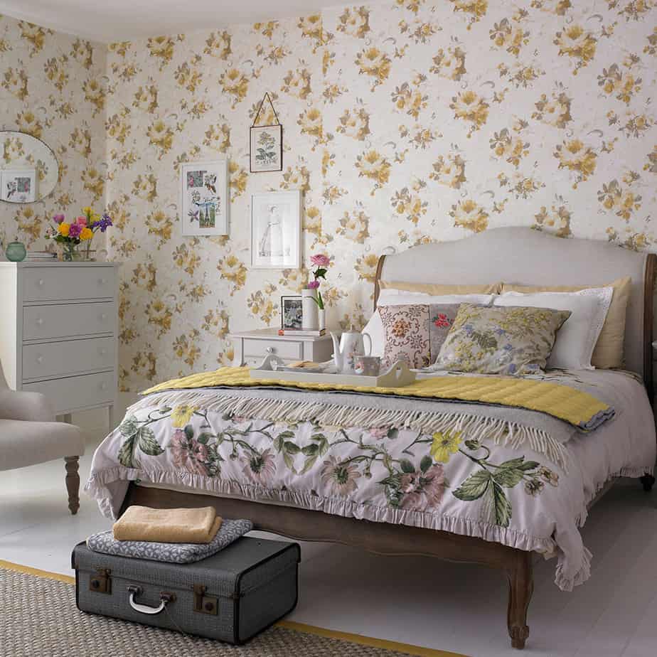 Floral Bedroom Accent Wall