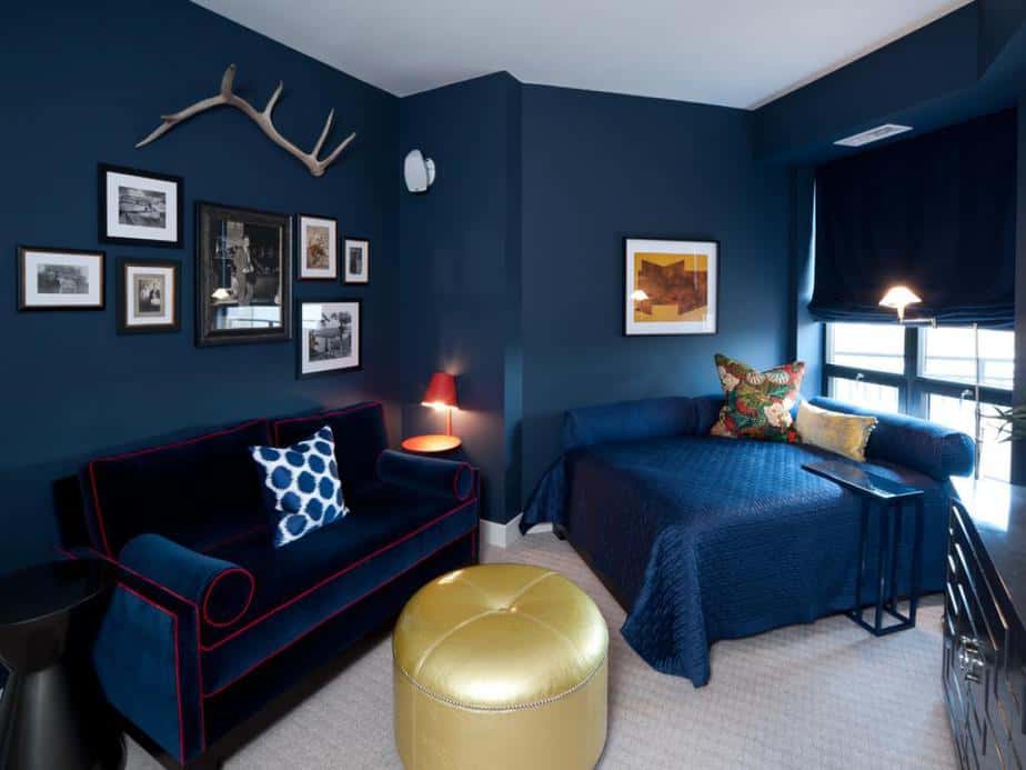 Bold Navy Blue Bedroom