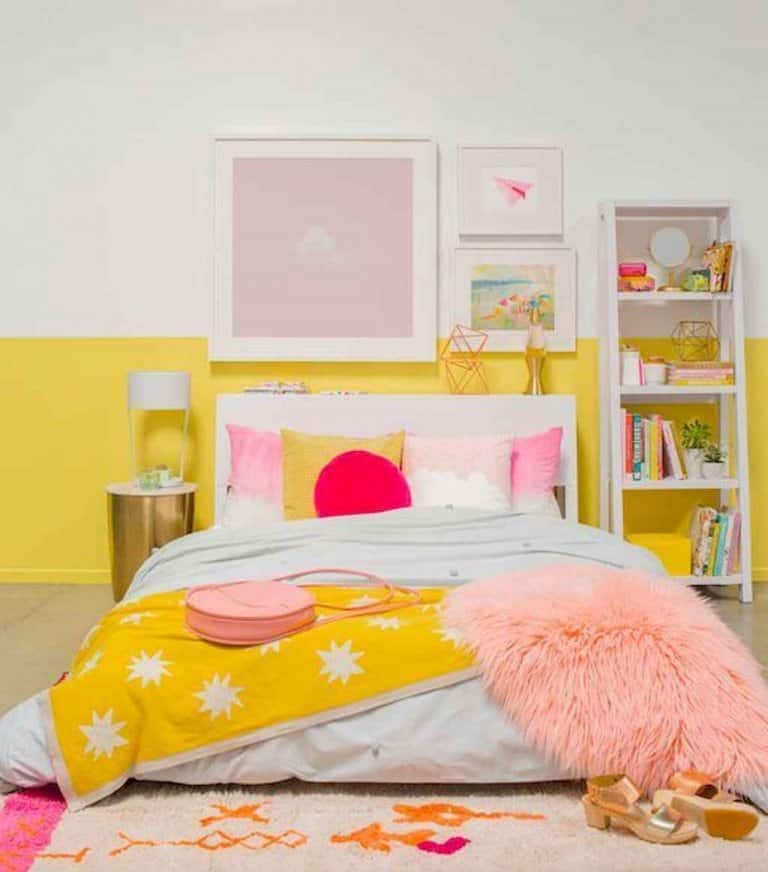 Colorful Yellow Bedroom 768x872 