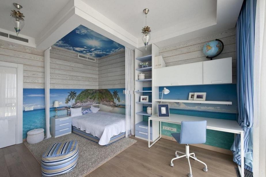Beach Bedroom Accent Wall