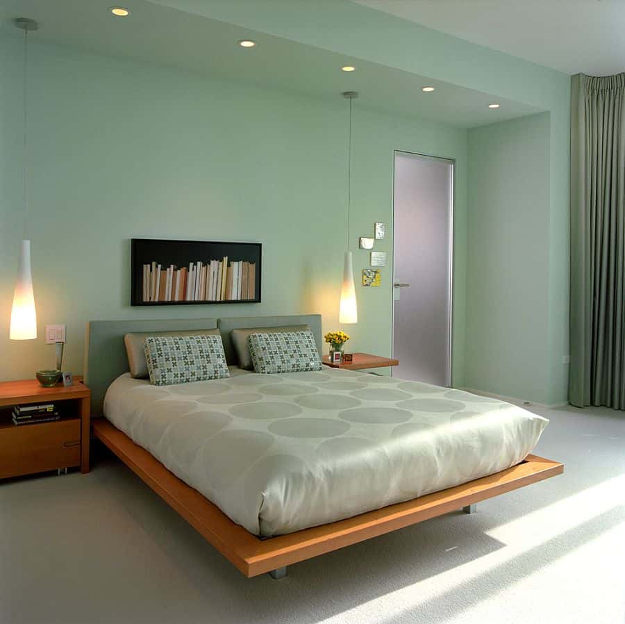 Green Contemporary Bedroom