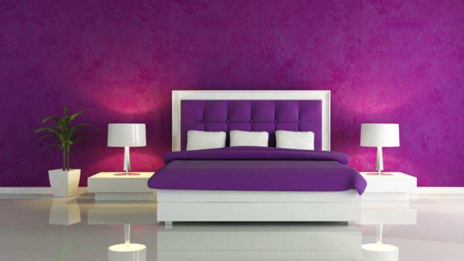Minimalist Purple Bedroom