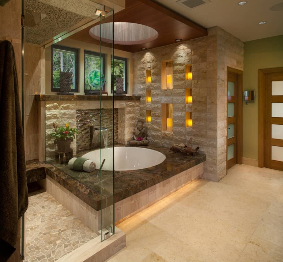 Amazing Bathroom Ceiling with Wood