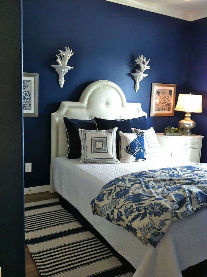 Pretty Navy Blue Bedroom
