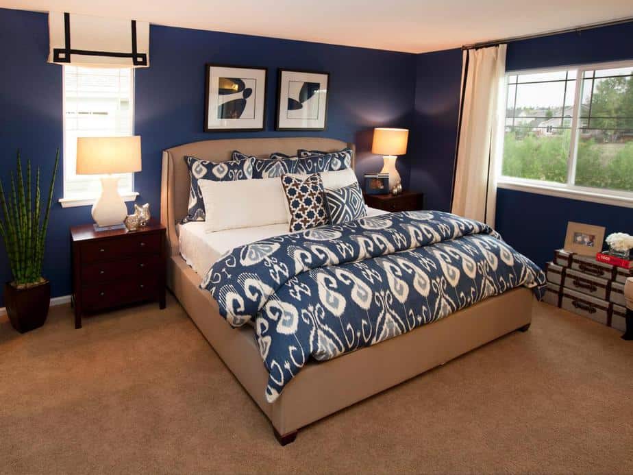 Relaxed Navy Blue Bedroom