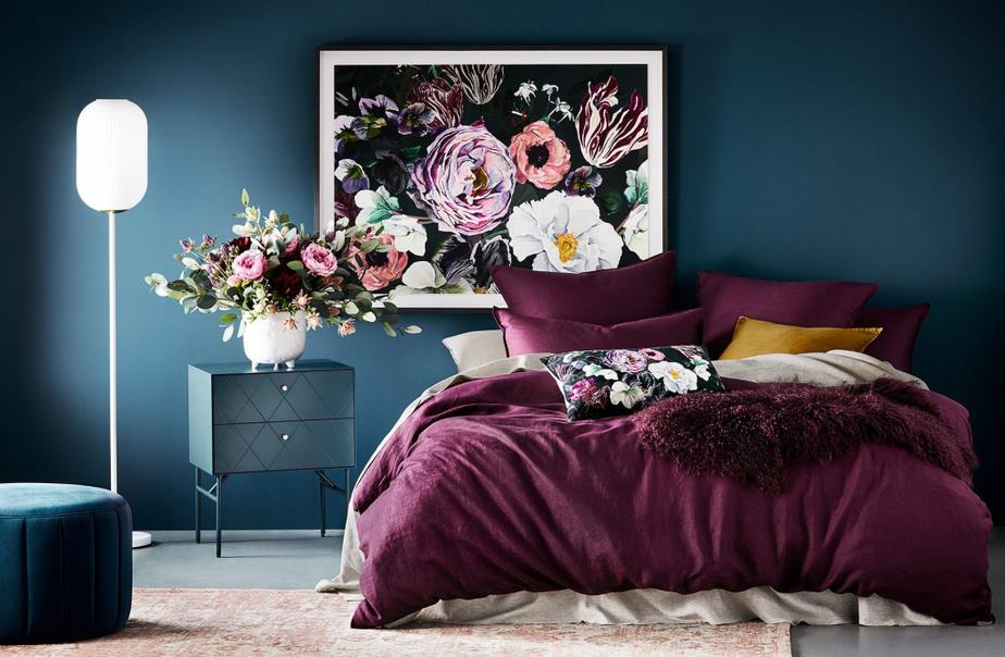 Romantic and Dramatic Teal Bedroom