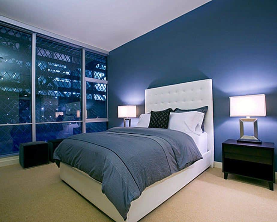Simple Navy Blue Bedroom