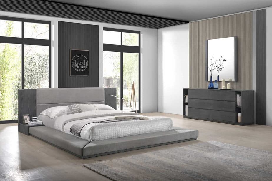 Spacious Grey Bedroom