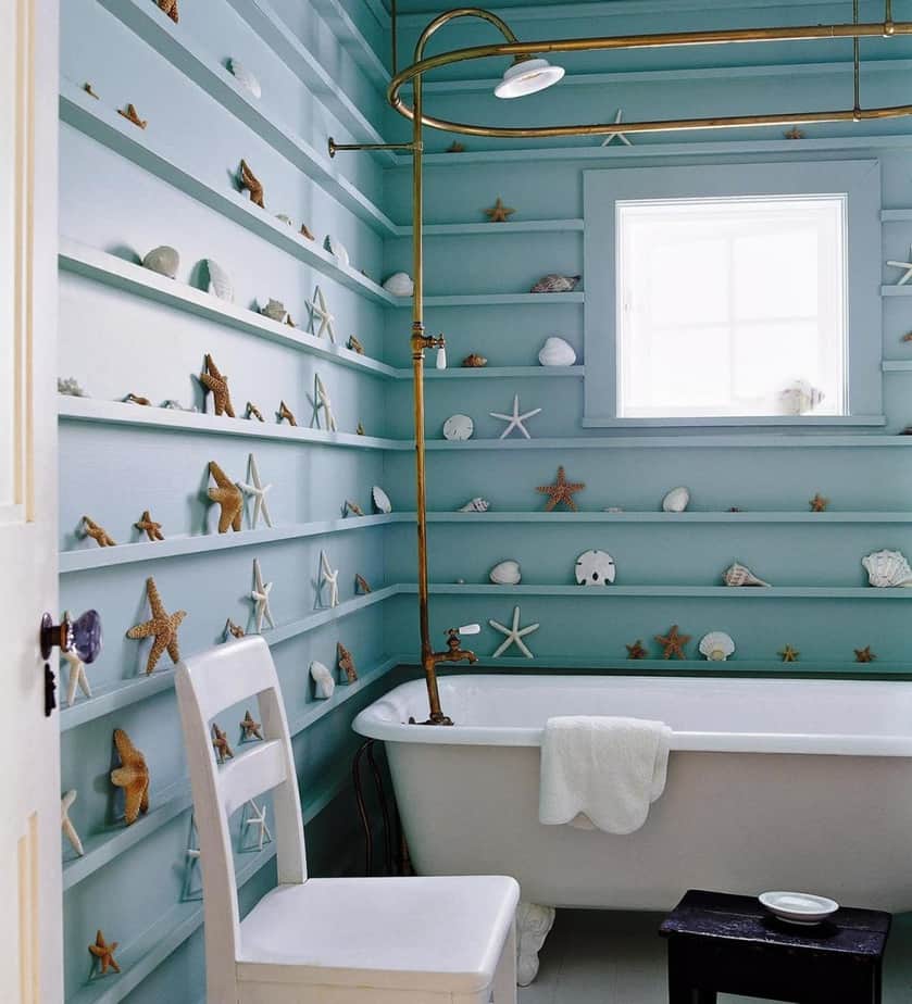 Bathroom Wall as Accessories Shelf