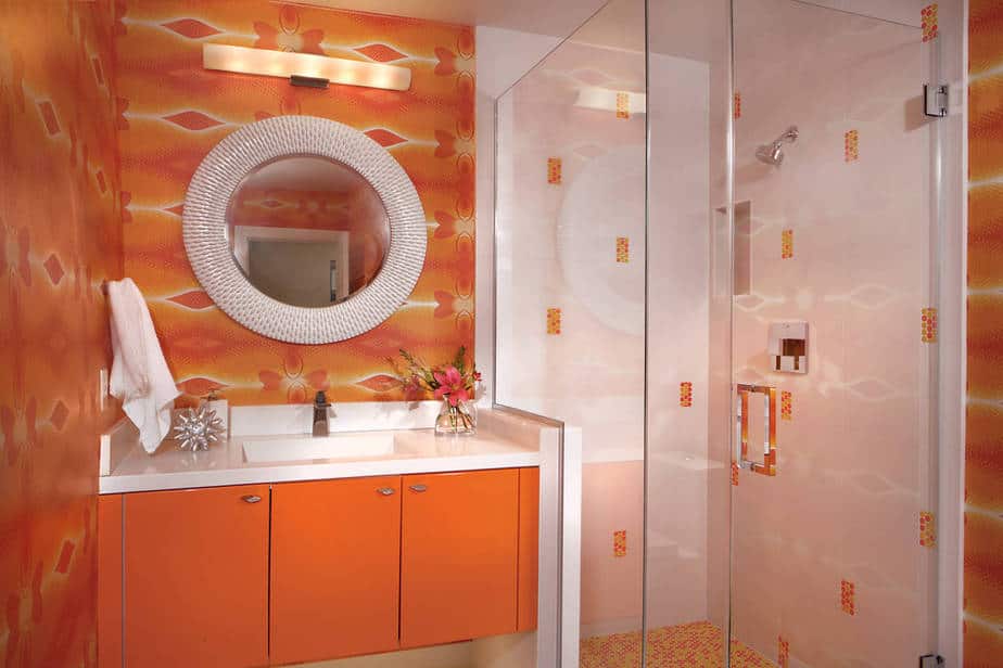 Orange Cabinet with Sleek Look