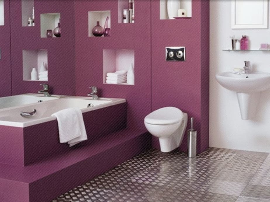 Appealing Purple Bathroom