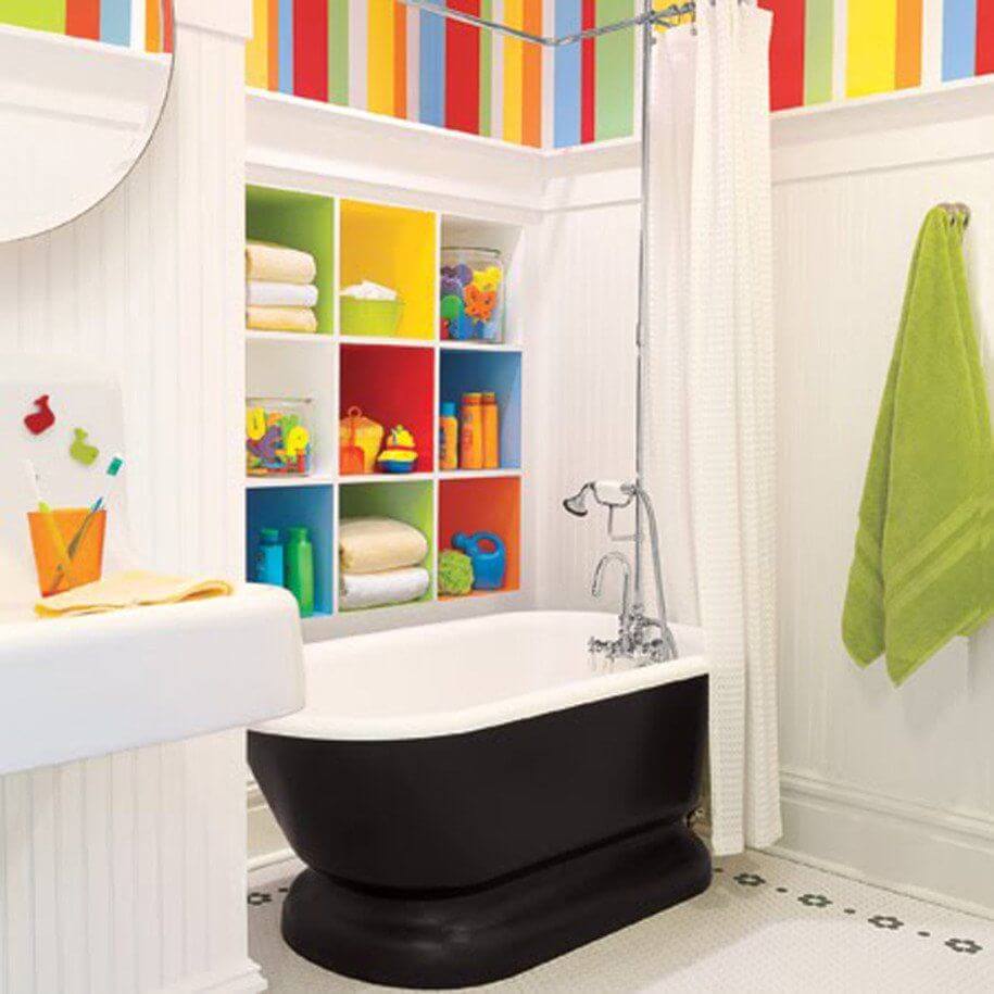 Colorful Shelf for Kids Bathroom
