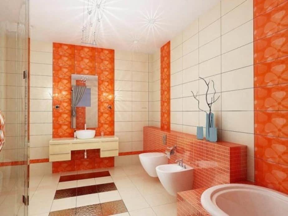 Enchanting Orange Bathroom