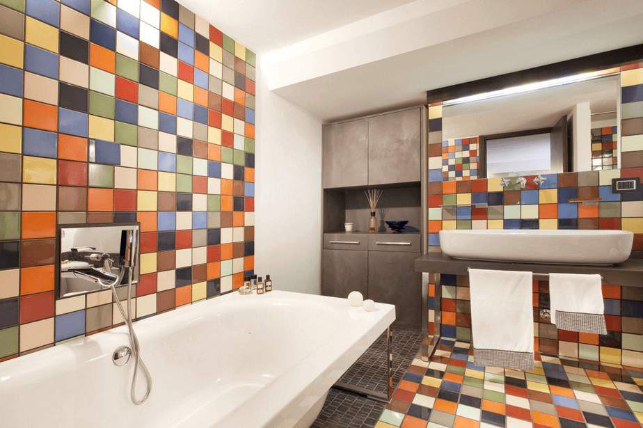 Mosaic Bathroom Accent Wall