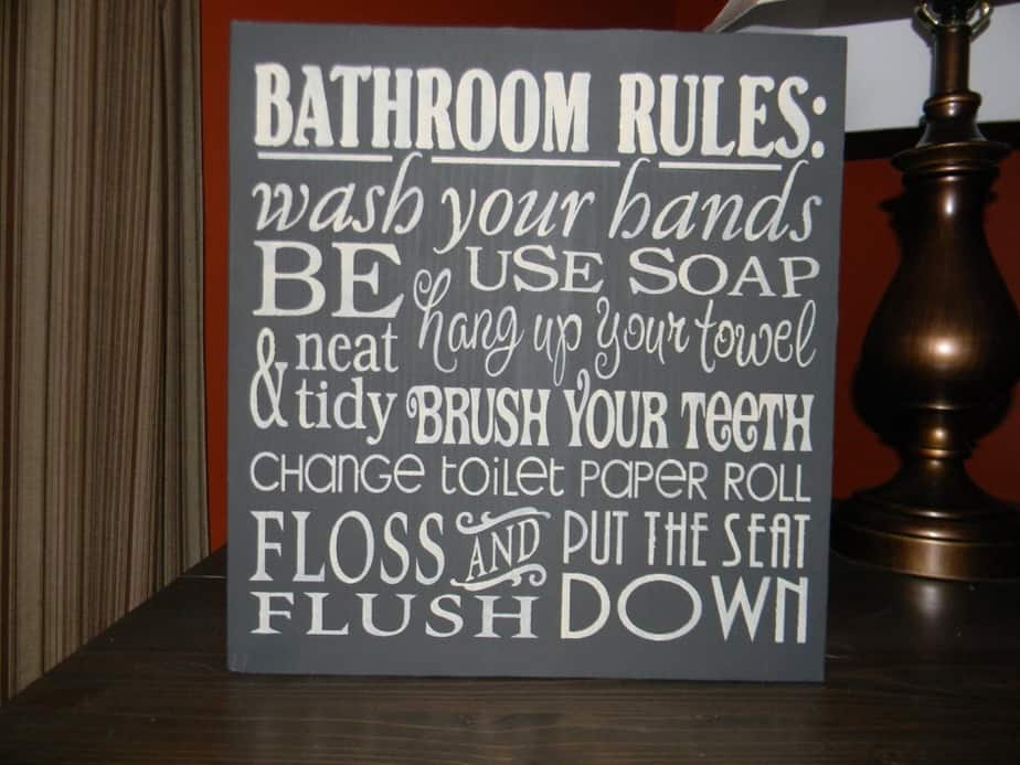 Etiquette Bathroom Sign