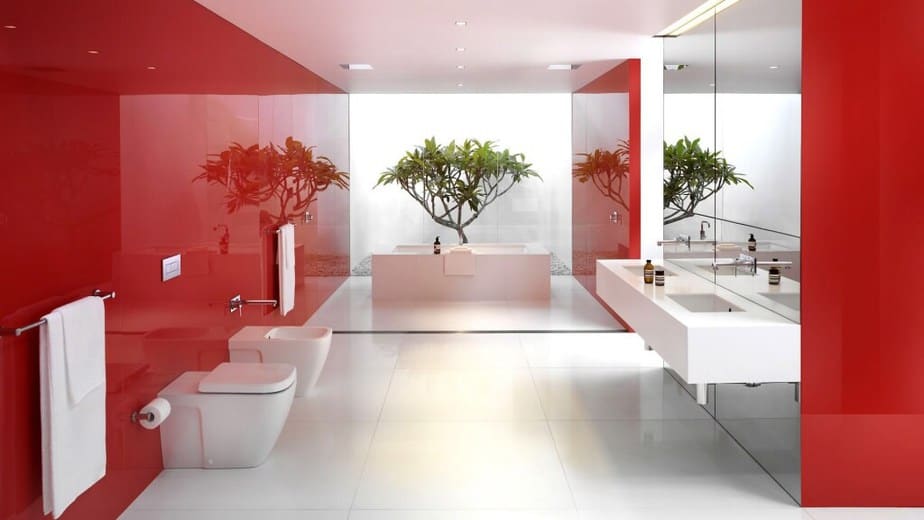 Fresh Red Bathroom