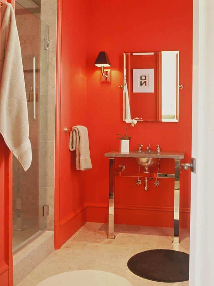 Graceful Red Bathroom