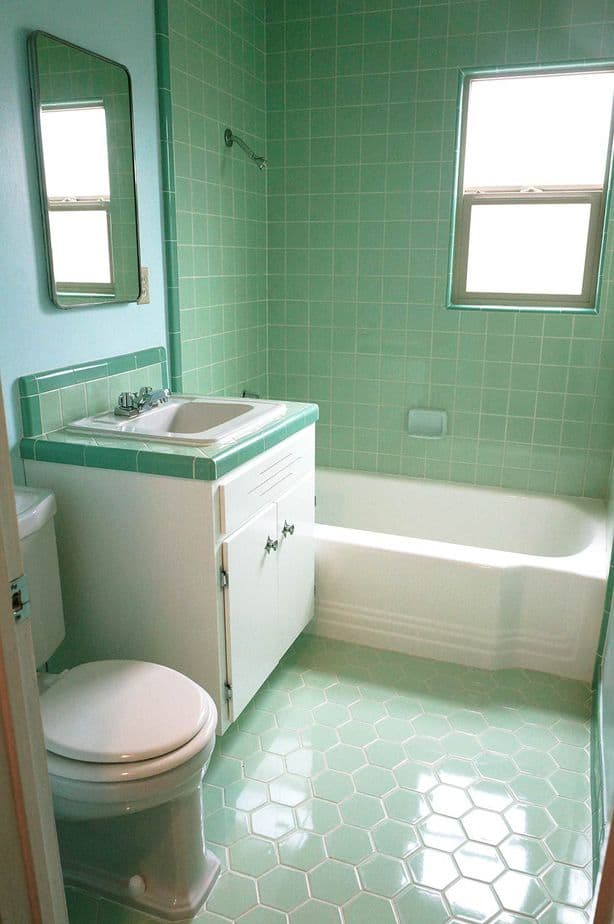 Homey Green Bathroom