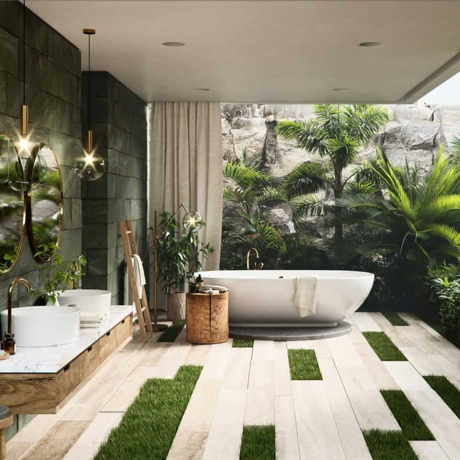 Innovative Tropical Bathroom