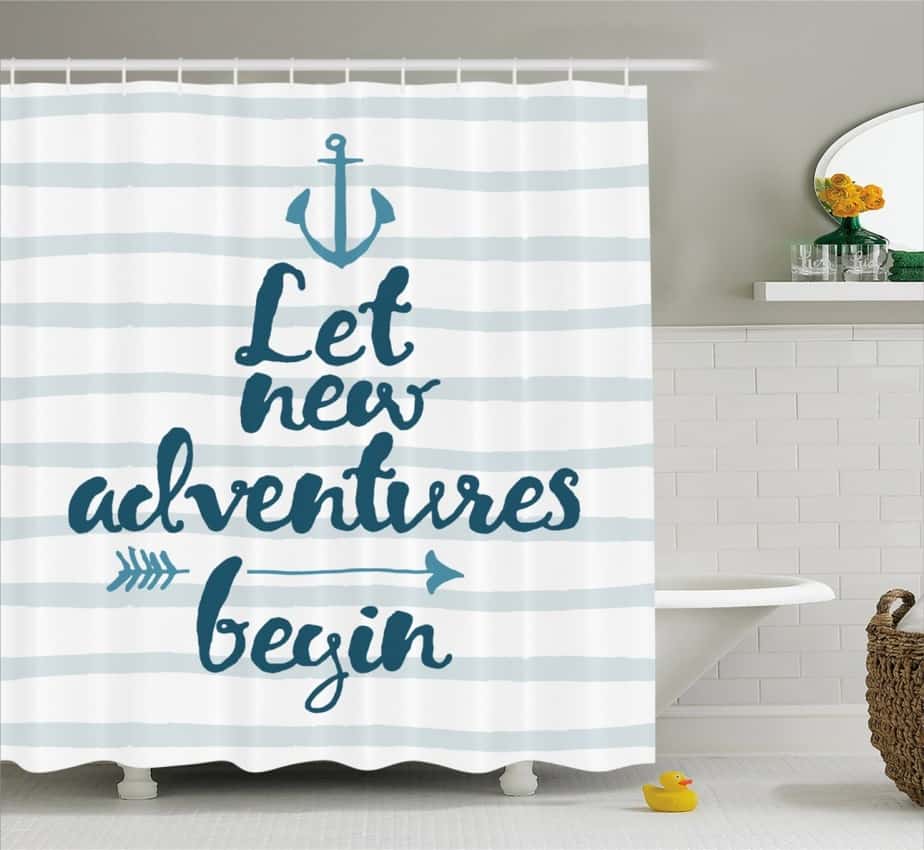 Curtain with Quotes for Anchor Bathroom