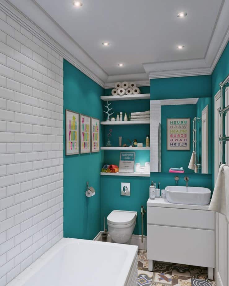 Lovely Turquoise Bathroom 819x1024 