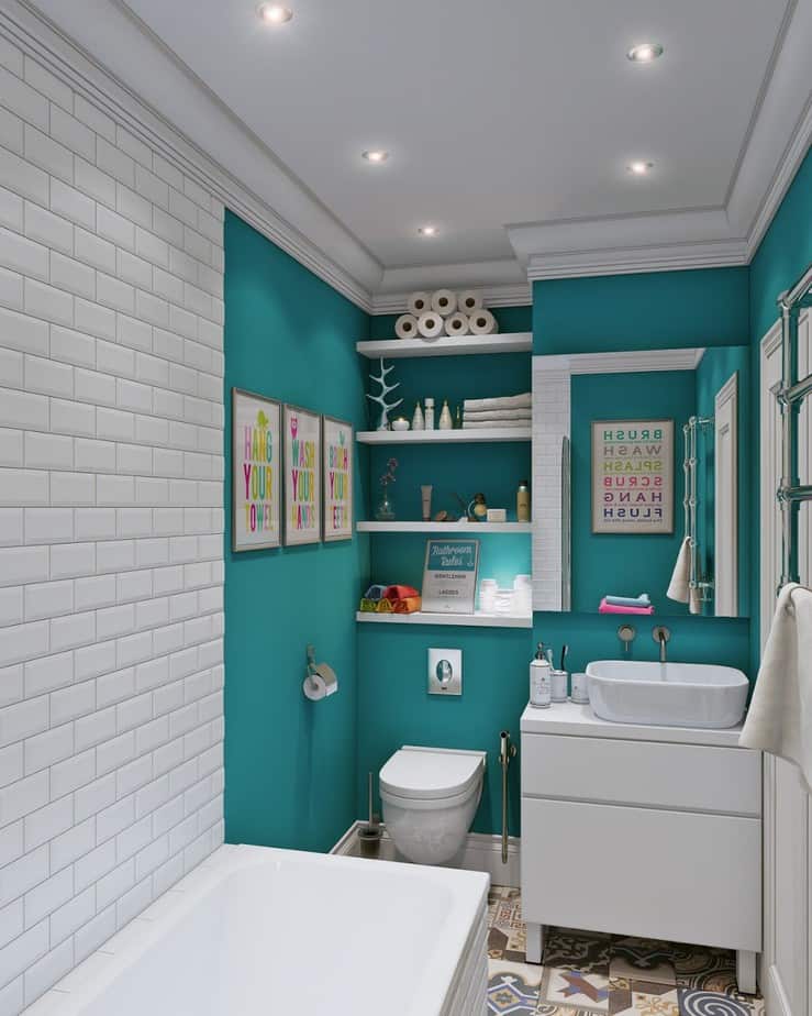Lovely Turquoise Bathroom