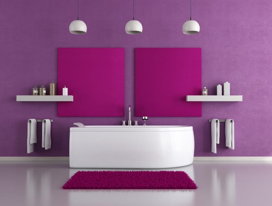 Minimalist Purple Bathroom