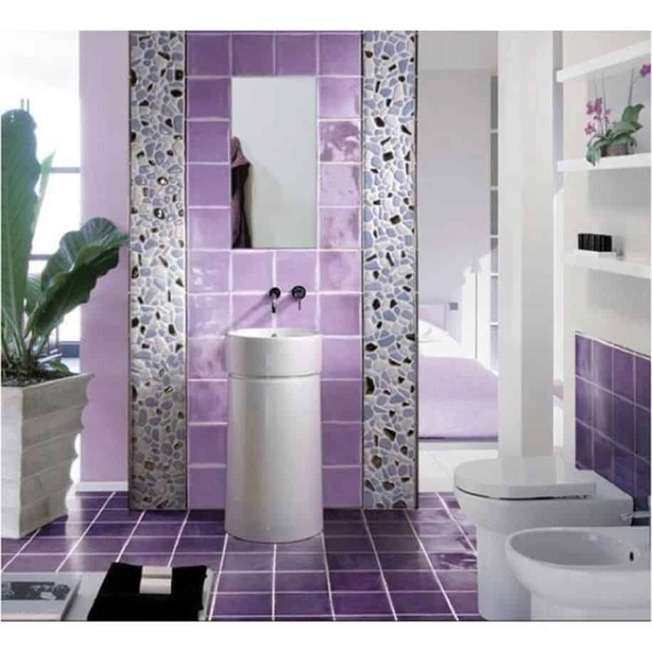 Trendy Lavender Bathroom