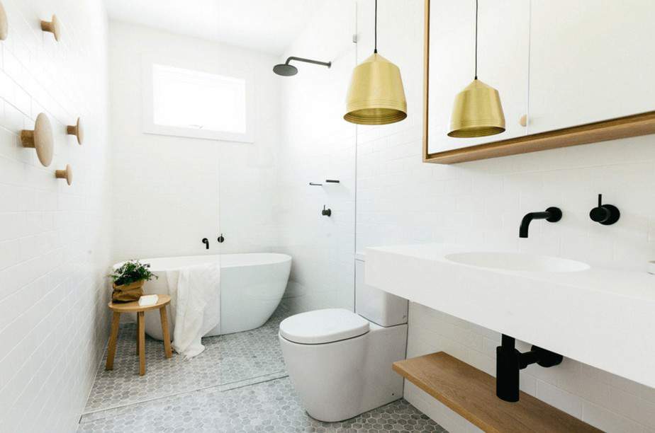 Cute White and Gold Bathroom
