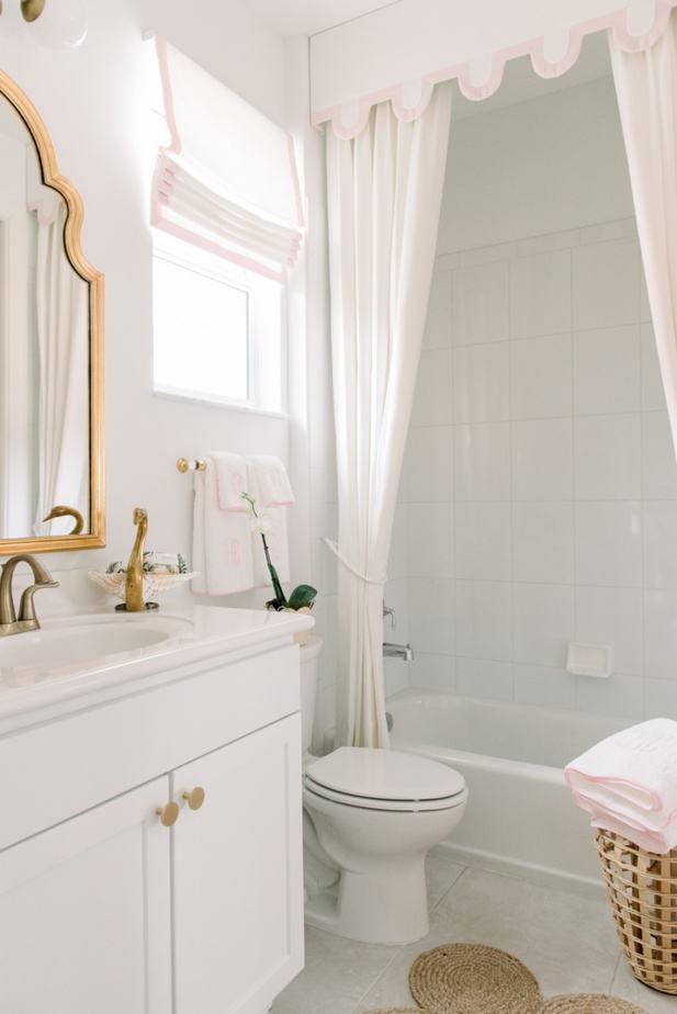 Romantic White and Gold Bathroom