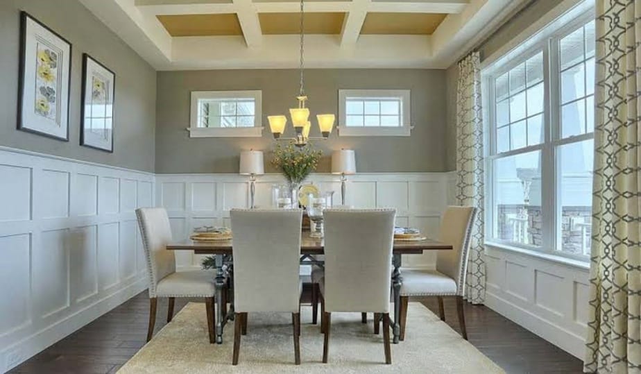 Coffered ceiling dining room