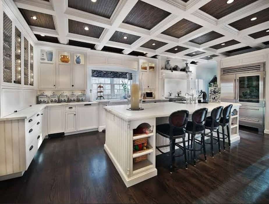 Coffered ceiling kitchen 