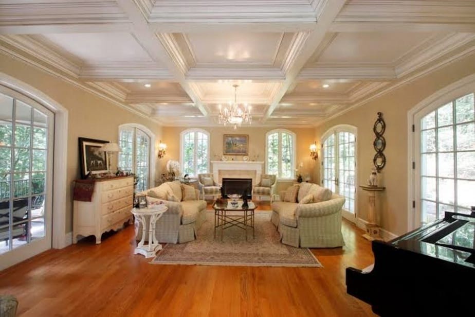 Coffered ceiling lighting 