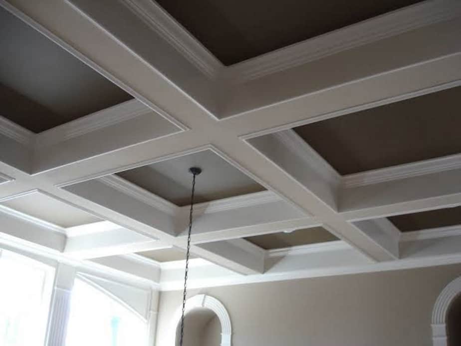 Coffered ceiling with crown molding
