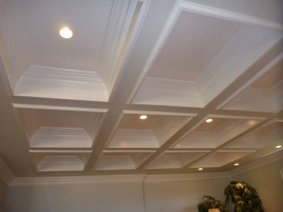 Coffered ceiling with crown molding