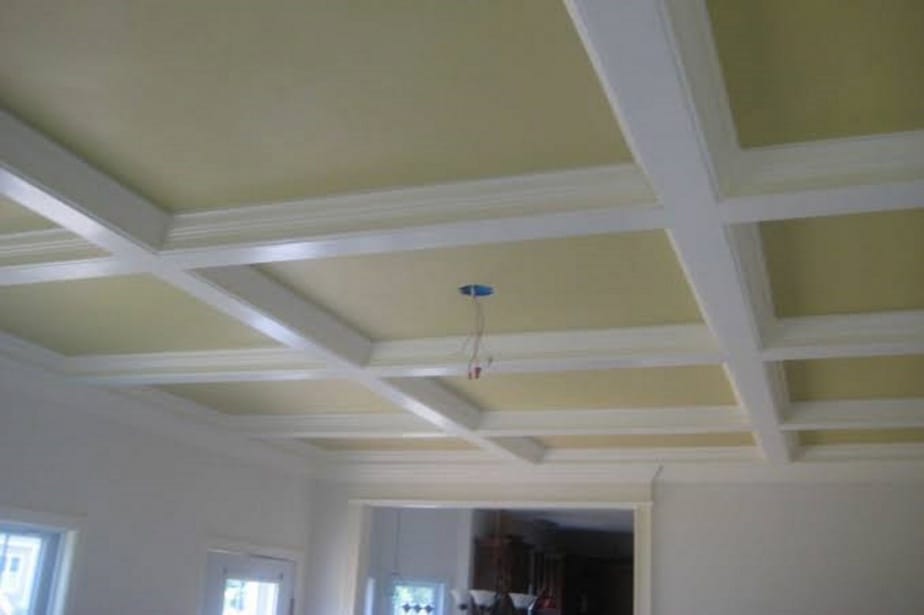 Painted coffered ceiling 