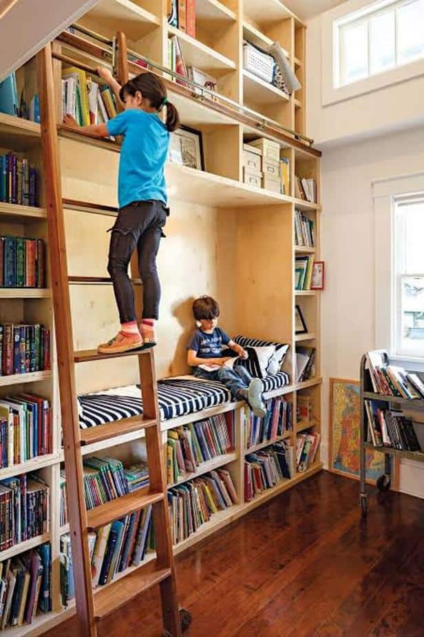 Bonus room as family library