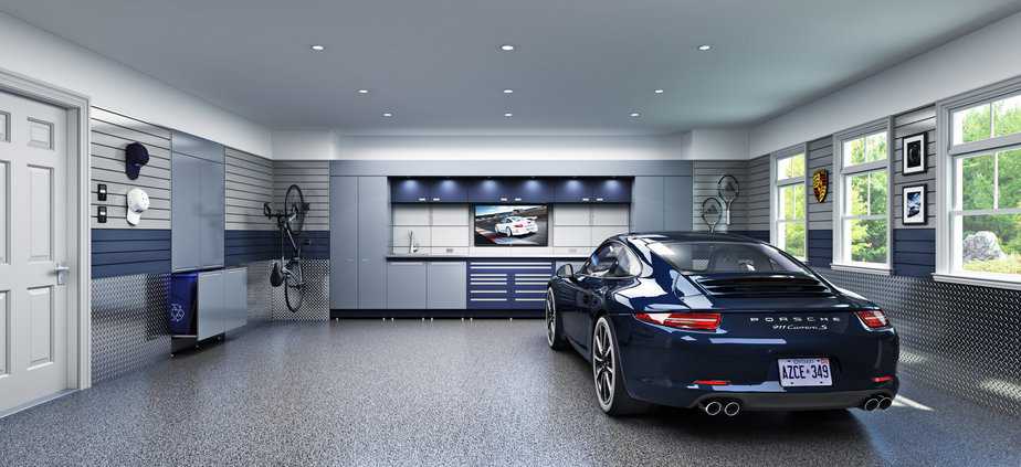 Metal Garage Ceiling Ideas with lamp
