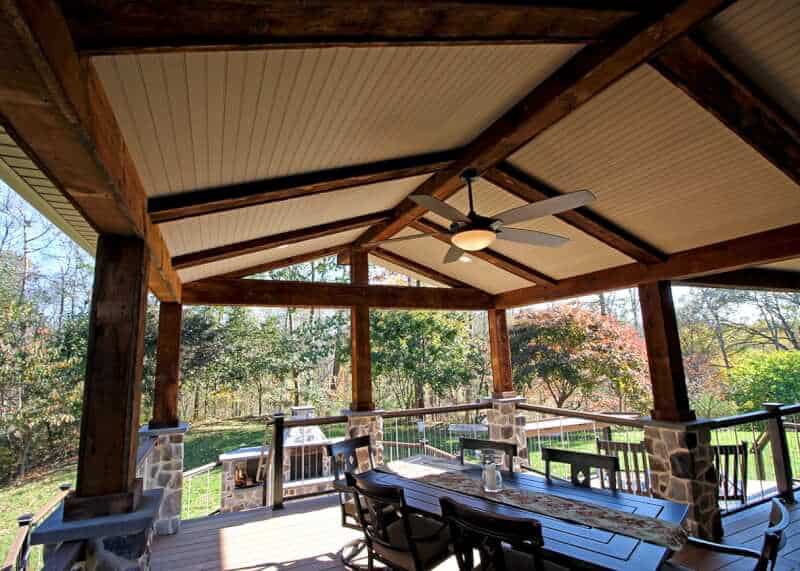 Outdoor Porch Ceiling Ideas in old style