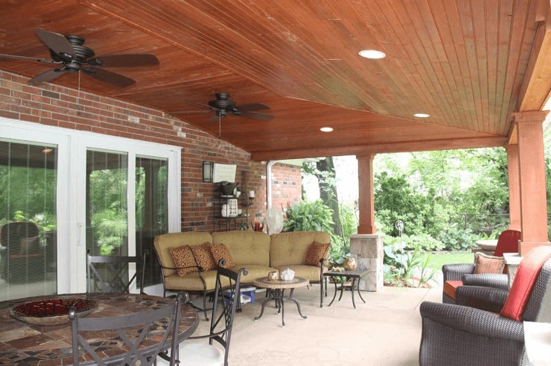 Rustic Porch Ceiling Ideas with stunning chairs