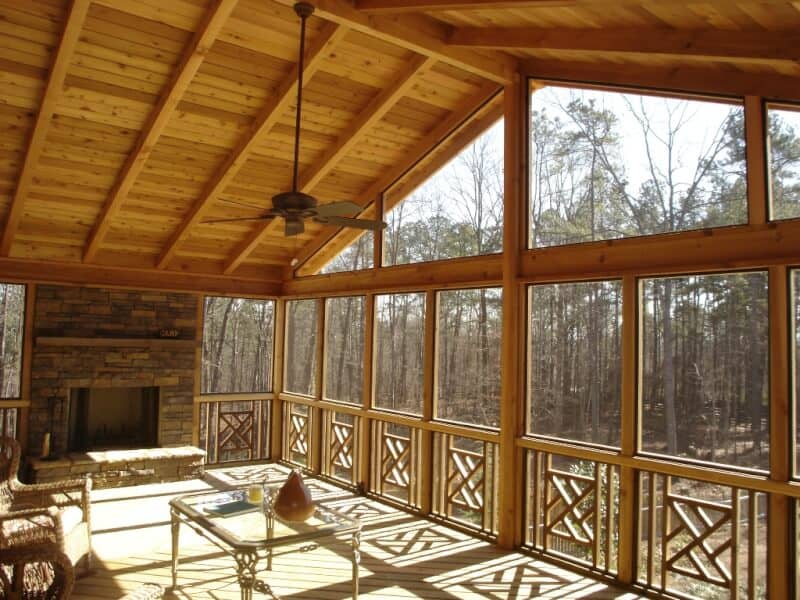 Wooden Porch Ceiling Ideas with natural lighting