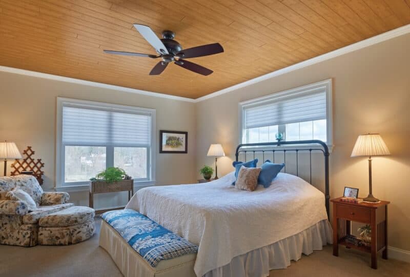 Wood Ceiling Ideas Bedroom with fan