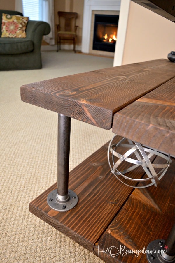 Steps of making an industrial TV stand with wheels.