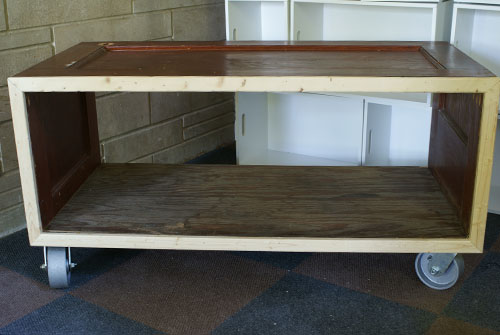steps of transforming your old door into a TV stand