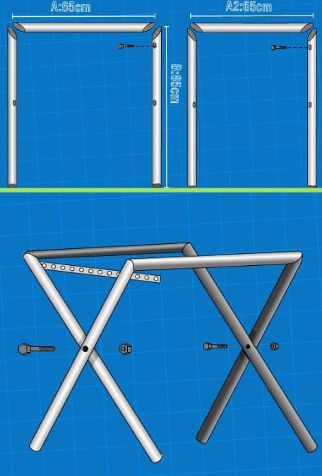 X-Legged DIY Computer Desk steps