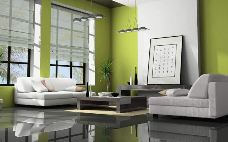 Colors That Go Good with Green modern living room