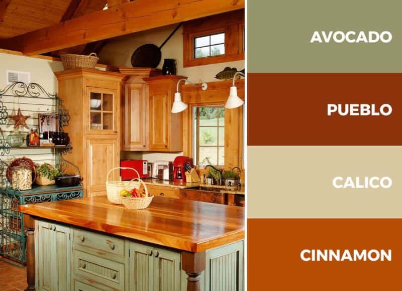 Colors That Go with Green Kitchen (avocado green)