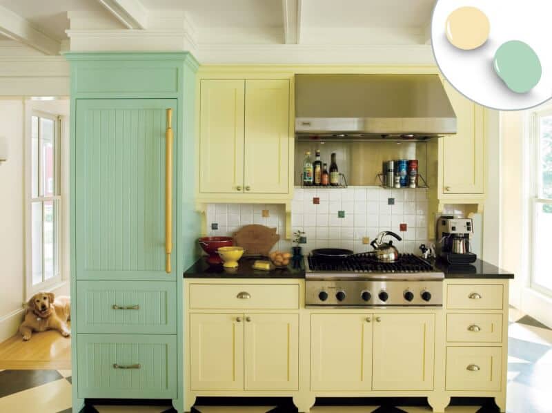 Colors That Go with Green Kitchen in chic shade