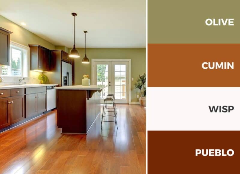 Colors That Go with Green Kitchen naturally
